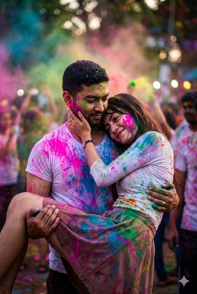 Couple Holi Photo Prompt after result