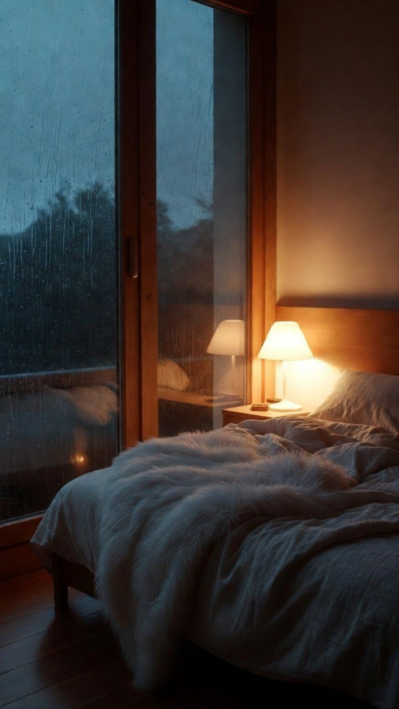 Rainy Night Cozy Bedroom