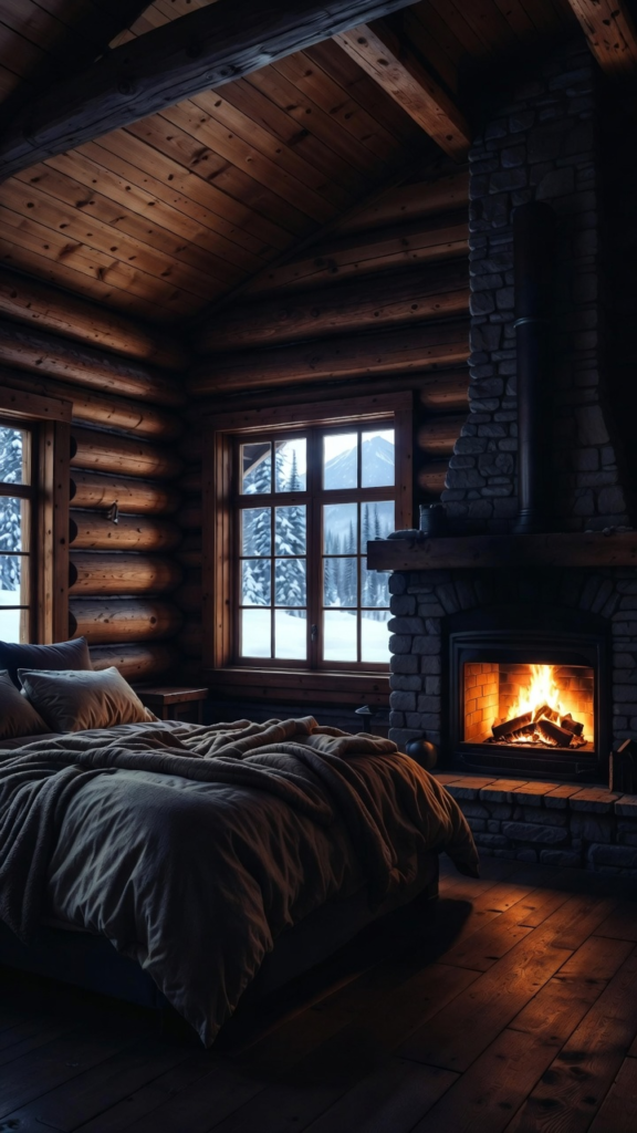 Winter Cabin Cozy Bedroom