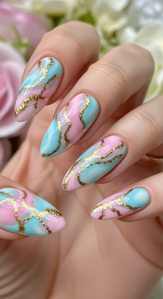 Cotton Candy Marble Nails 1 image 145