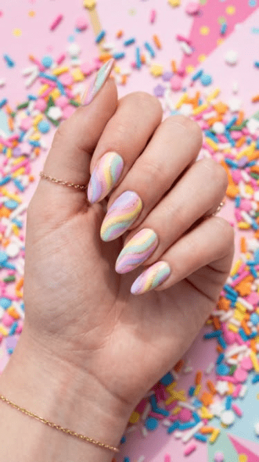 Cotton Candy Marble Nails 6 image 150