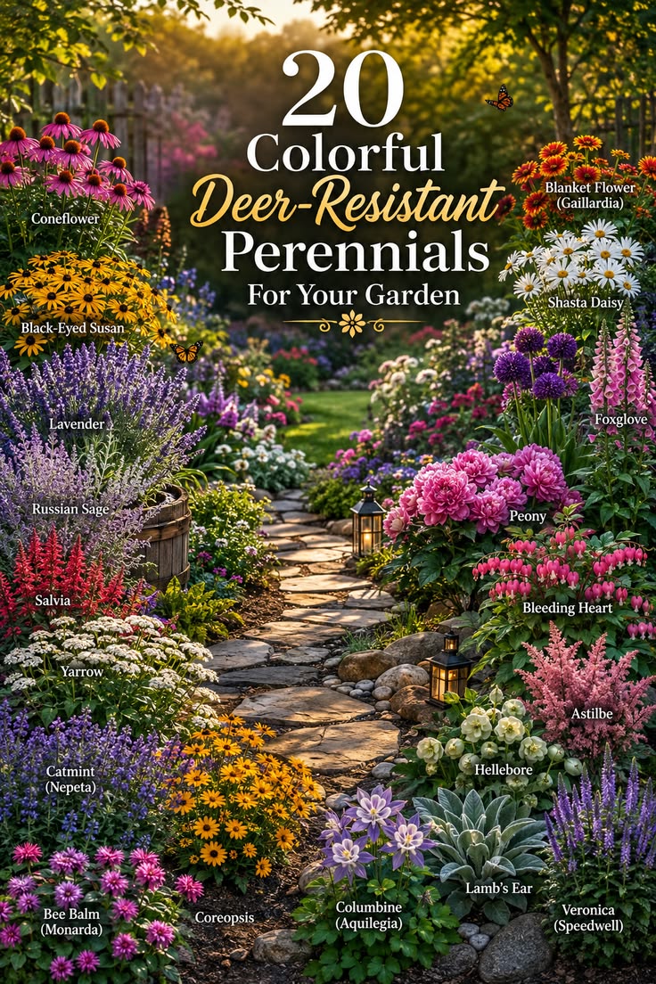 🌼 20 Deer-Resistant Perennials That Keep Your Garden Blooming Year After Year
