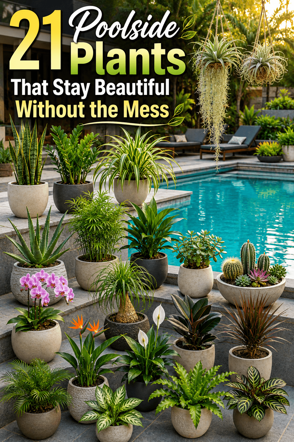 🌴 21 Poolside Plants That Stay Beautiful Without the Mess