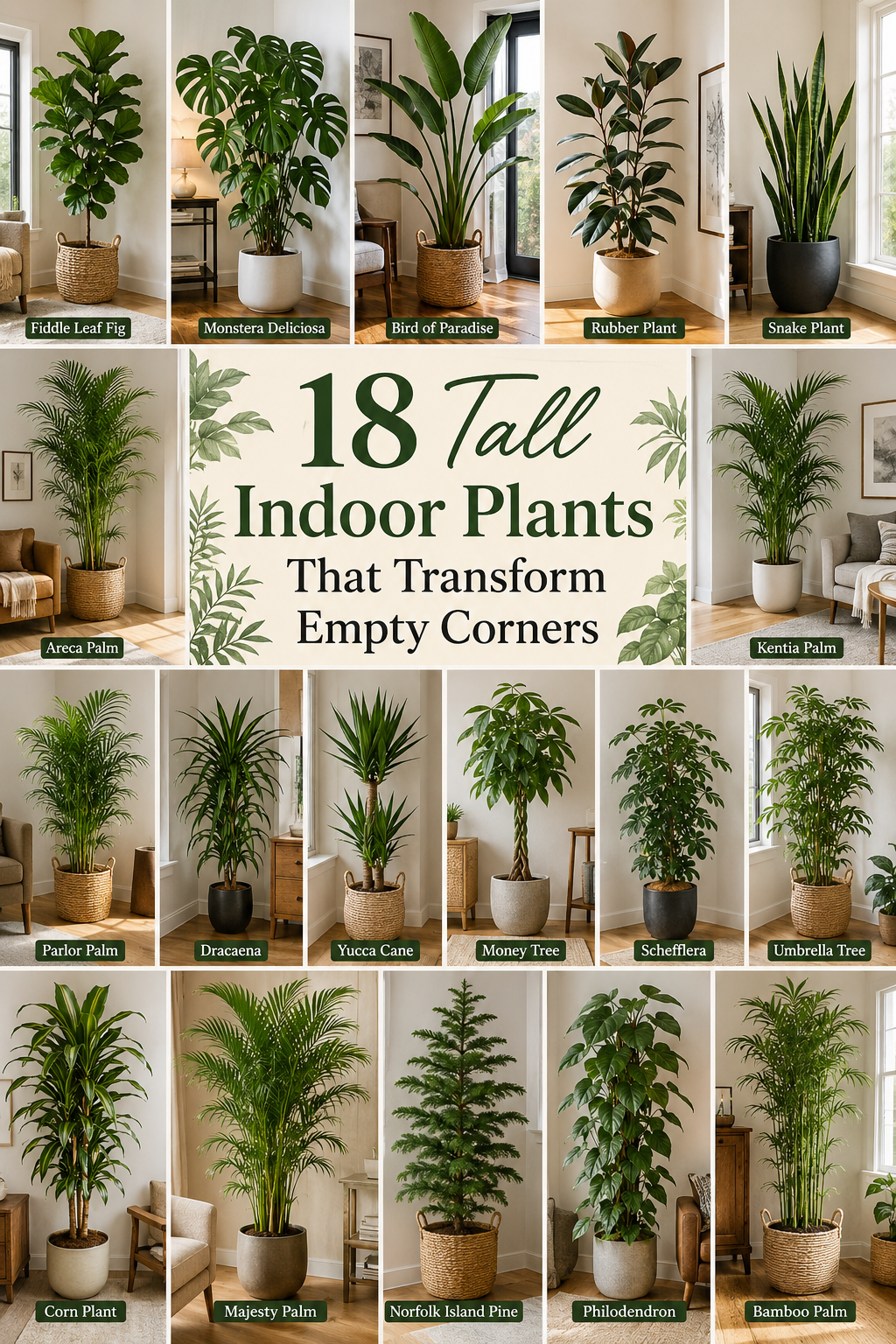 18 Statement-Making Tall Indoor Plants That Transform Empty Corners