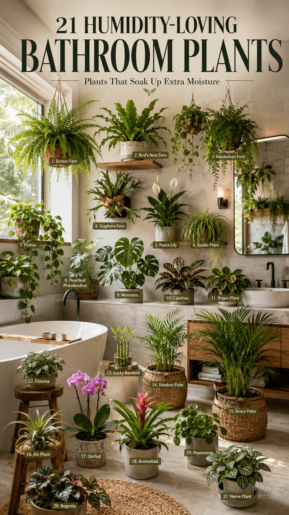 21 Humidity-Loving Bathroom Plants