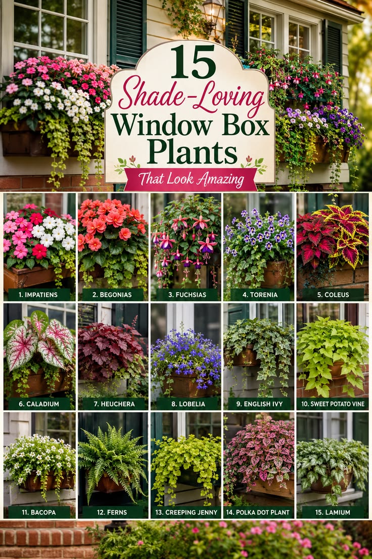 15 Gorgeous Window Box Plants That Thrive in the Shade