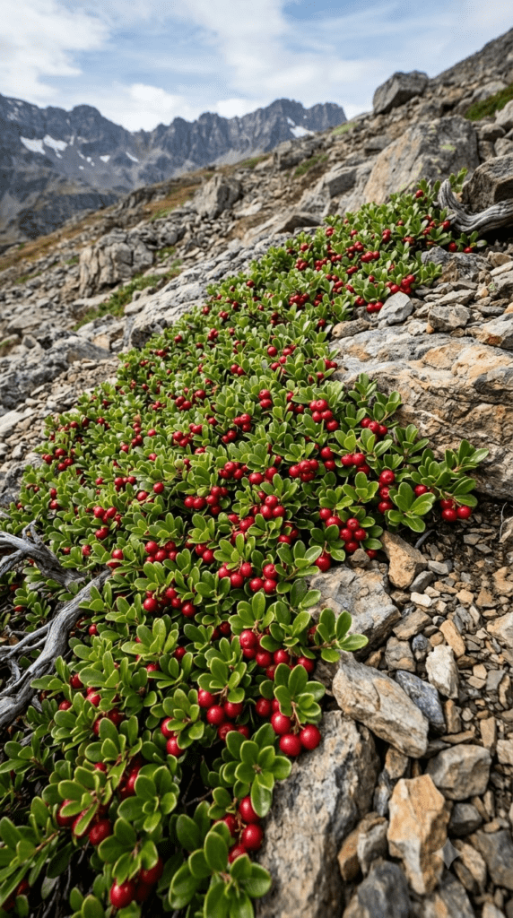 Bearberry — Red Berries on the Rocky Slope