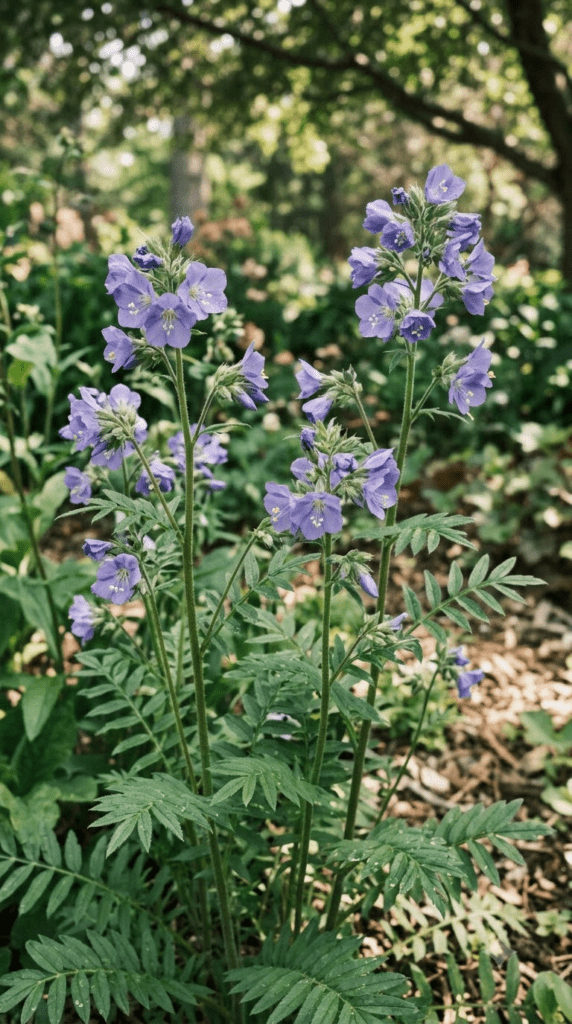 Jacob's Ladder — "Blue Blooms on Ferny Leaves"