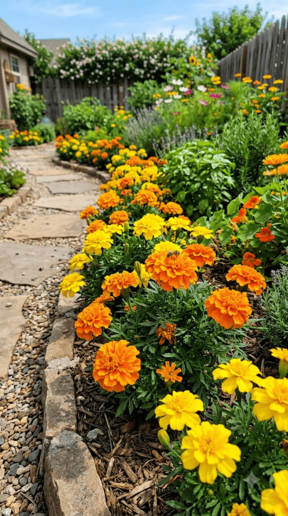 Marigolds — "Golden Guards of the Garden Bed"
