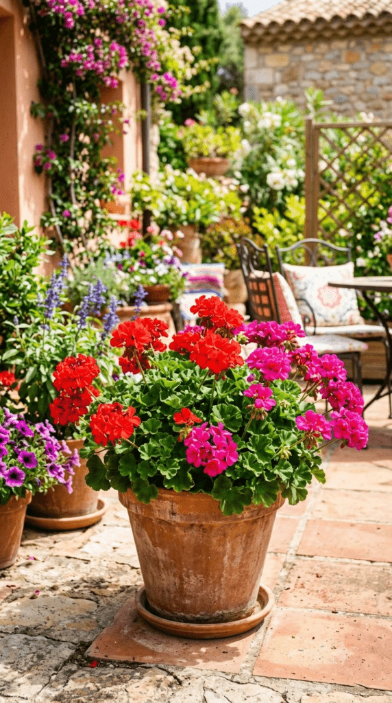 Geraniums — "Bright Blooms on the Patio"