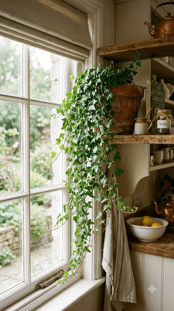 English Ivy — "Vines Cascading Past the Glass"