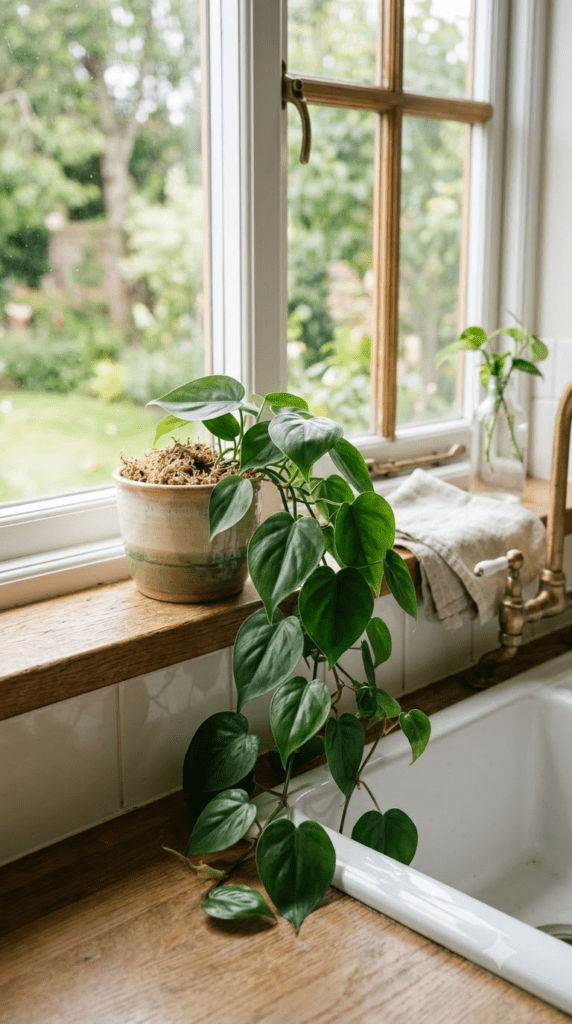 Philodendron — "Glossy Hearts Near the Sink"