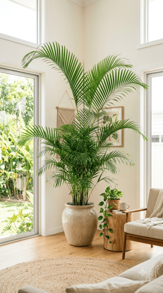 18 Statement-Making Tall Indoor Plants That Transform Empty Corners 6 Areca Palm — "Feathery Fronds Filling the Gap"