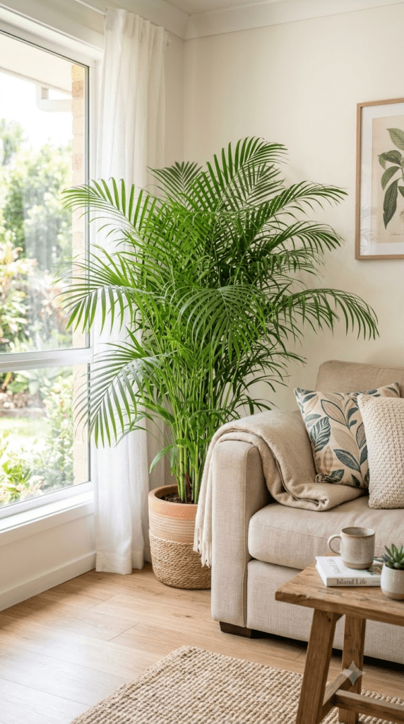 18 Statement-Making Tall Indoor Plants That Transform Empty Corners 10 Parlor Palm — "Soft Fronds by the Couch"