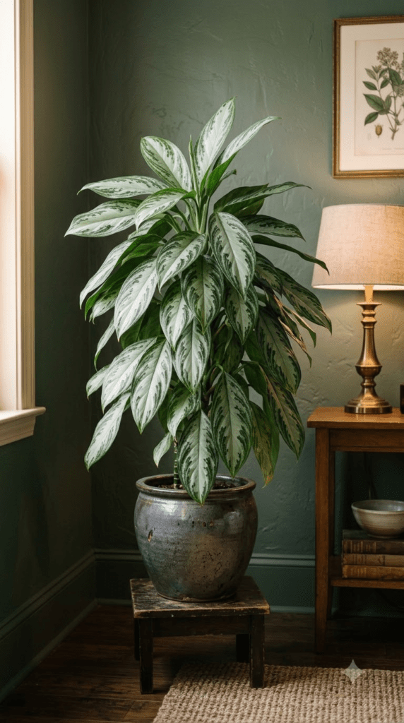18 Statement-Making Tall Indoor Plants That Transform Empty Corners 16 Chinese Evergreen — "Silver-Patterned Leaves in the Shade"