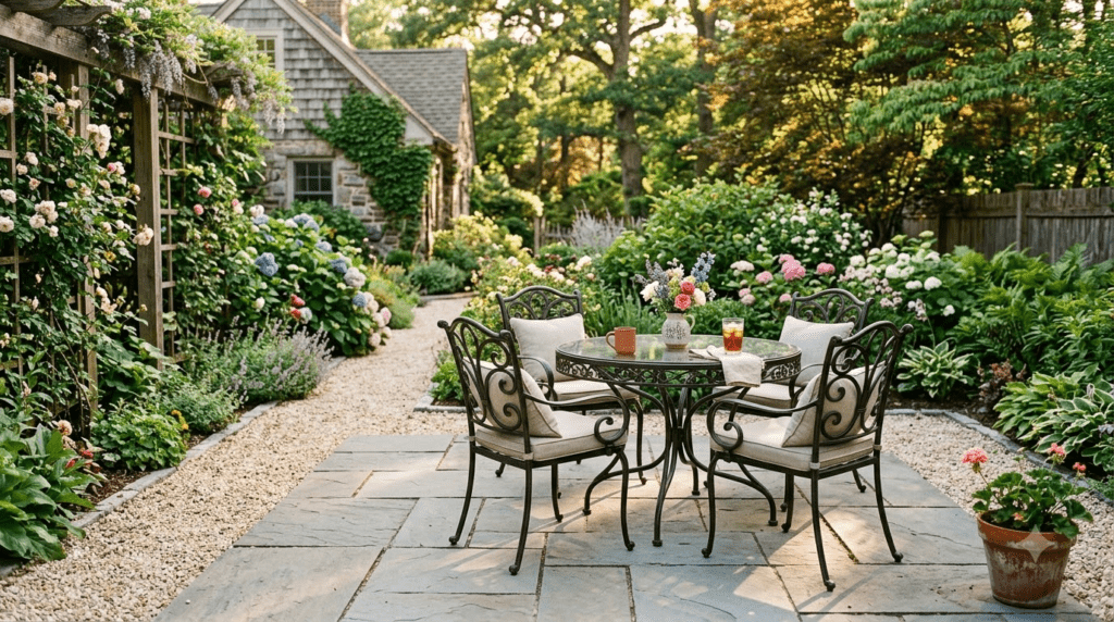 Classic Gravel and Bluestone Patio