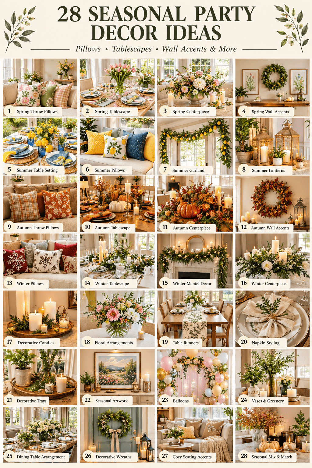 28 Stylish Seasonal Party Decor Ideas