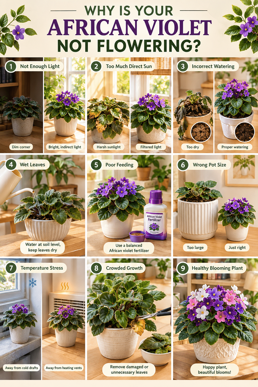 African Violet Blooming