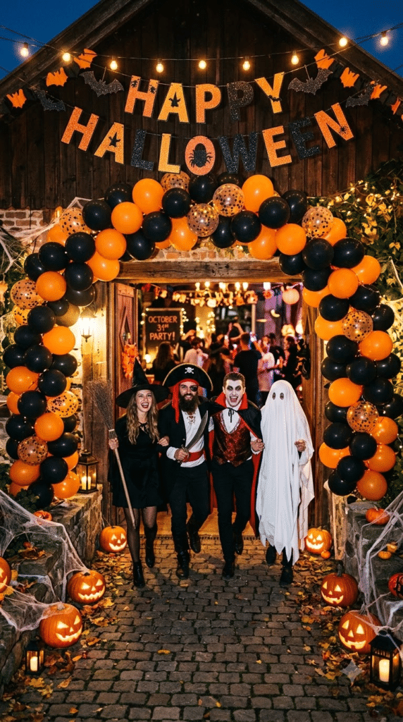 An Entrance Built Entirely in Orange and Black