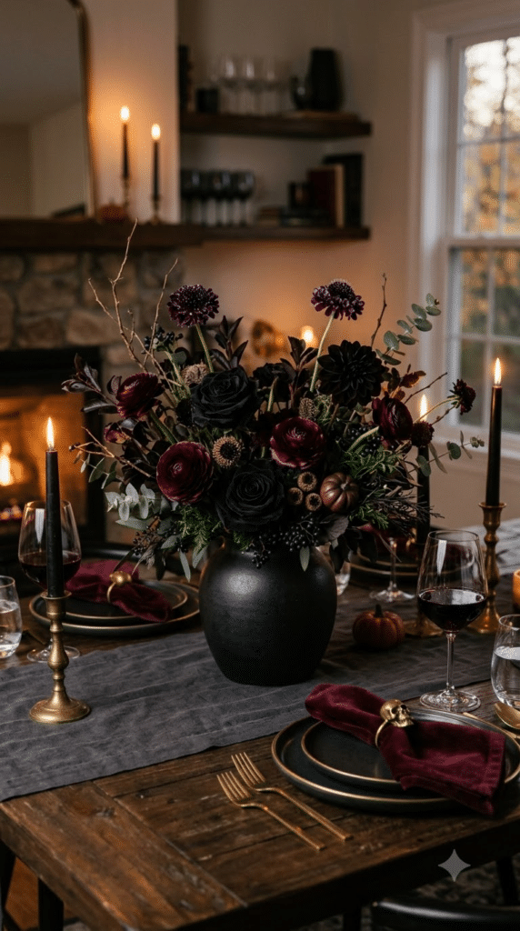 Florals Dressed in Midnight and Wine