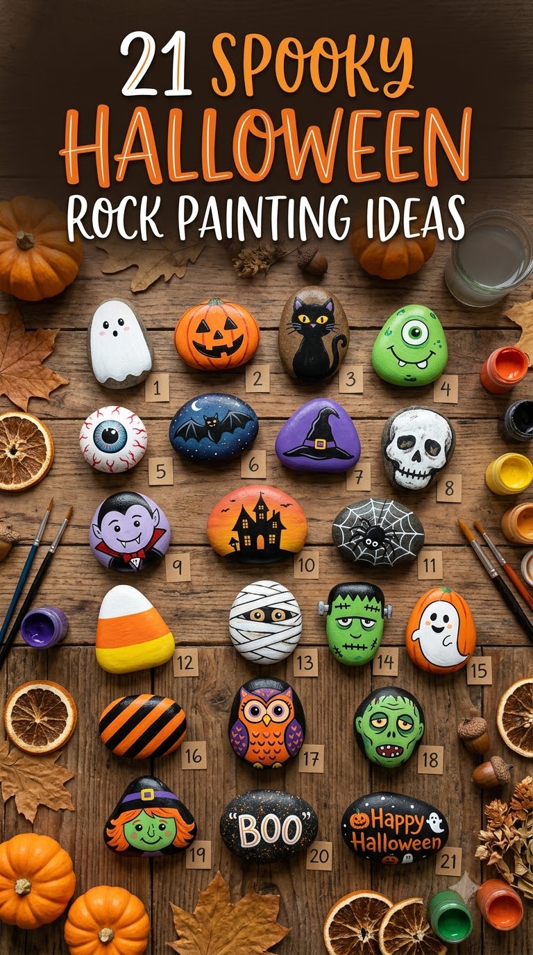 21 Easy Halloween Rock Painting Ideas